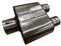 3" Inlet/2.5" Outlets "Race Series" Muffler (Center Inlet, Dual Offset Outlets) 25-1106