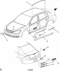Cobalt 4 Dr Moldings 