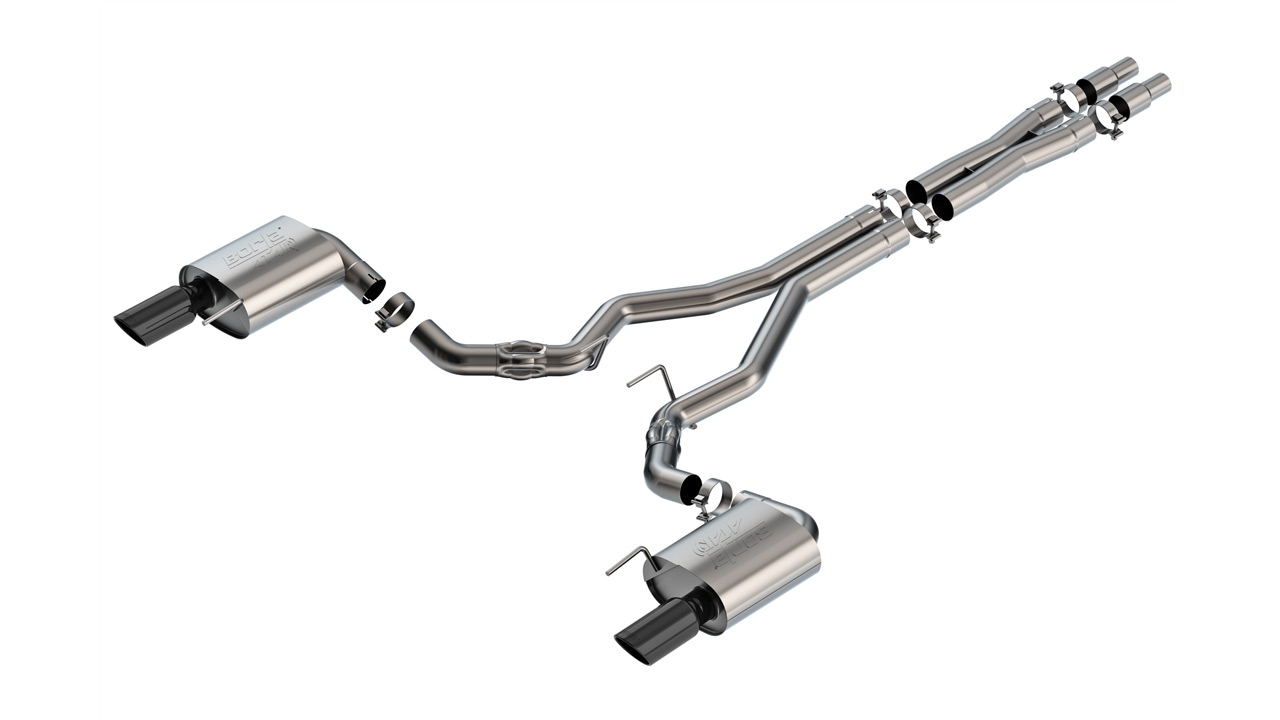 Borla 2024 Ford Mustang GT 5.0L V8 w/o Active Exhaust ATAK Cat-Back Exhaust System - Black Chrome 140961BC