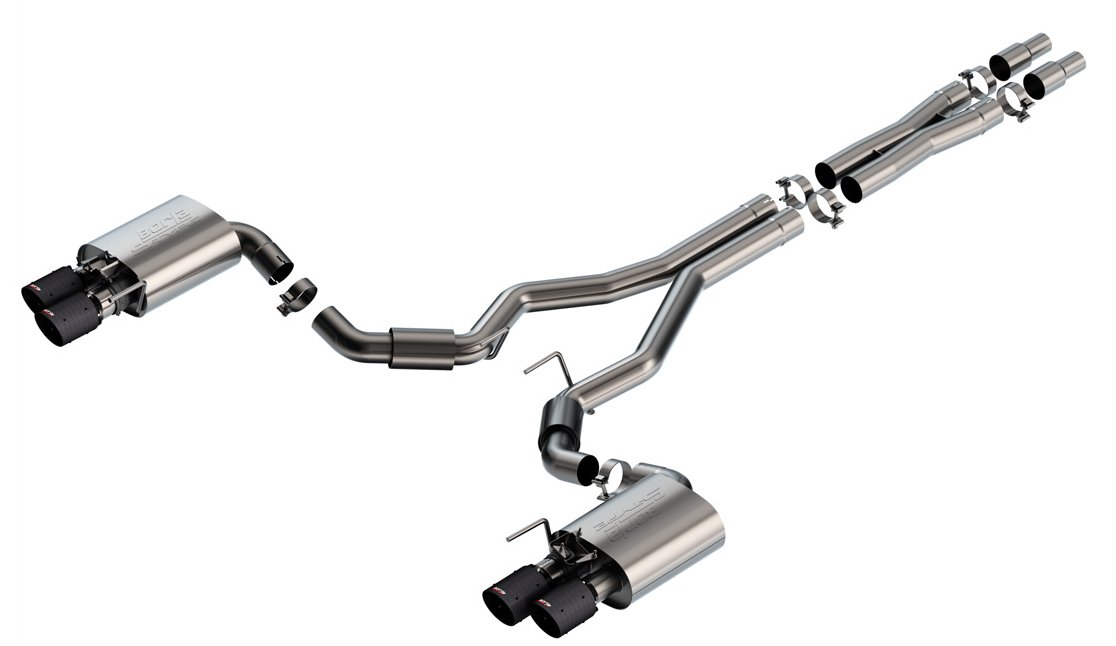 Borla 2024 Ford Mustang GT 5.0L V8 w/ Active Exhaust S-Type Cat-Back Exhaust System - Carbon Fiber 140962CFBA