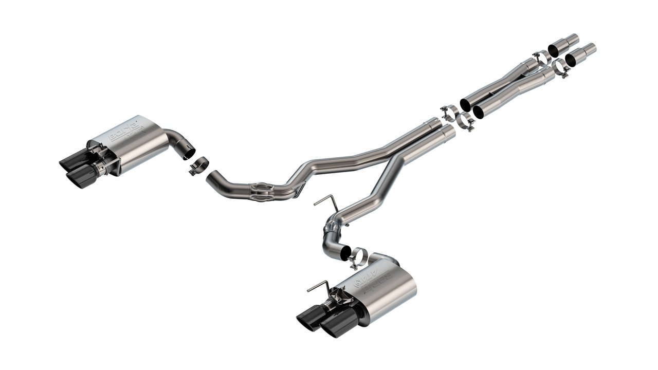 Borla 2024 Ford Mustang GT 5.0L V8 w/ Active Exhaust ATAK Cat-Back Exhaust System - Black Chrome 140963BC