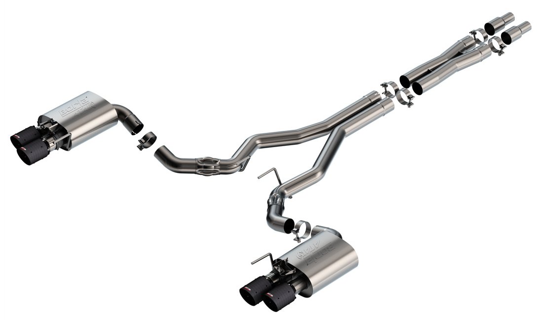 Borla 2024 Ford Mustang GT 5.0L V8 w/ Active Exhaust ATAK Cat-Back Exhaust System - Carbon Fiber 140963CFBA