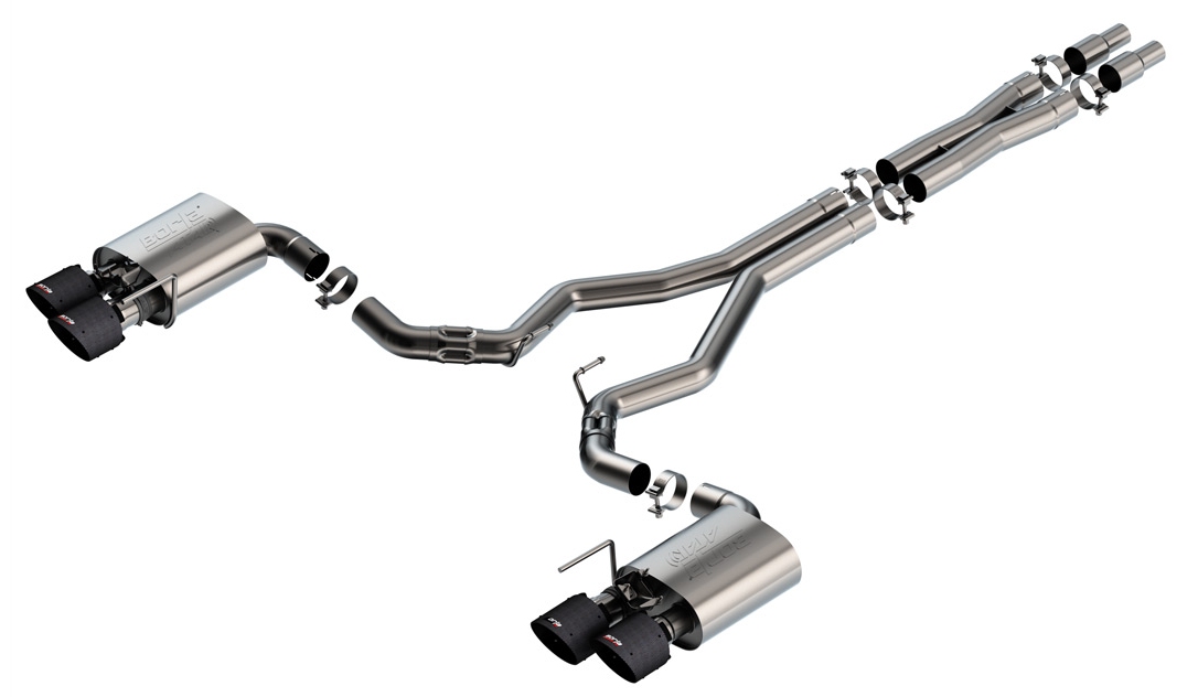 Borla 2024 Ford Mustang Dark Horse 5.0L V8 w/Active Exhaust ATAK Cat-Back Exhaust System - CF Tips 140965CFBA
