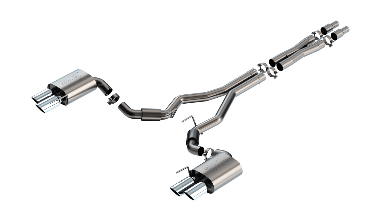 Borla 2024 Ford Mustang GT 5.0L V8 3 in ATAK Catback Non-Active Exhaust- Chrome Quad Tip 140970
