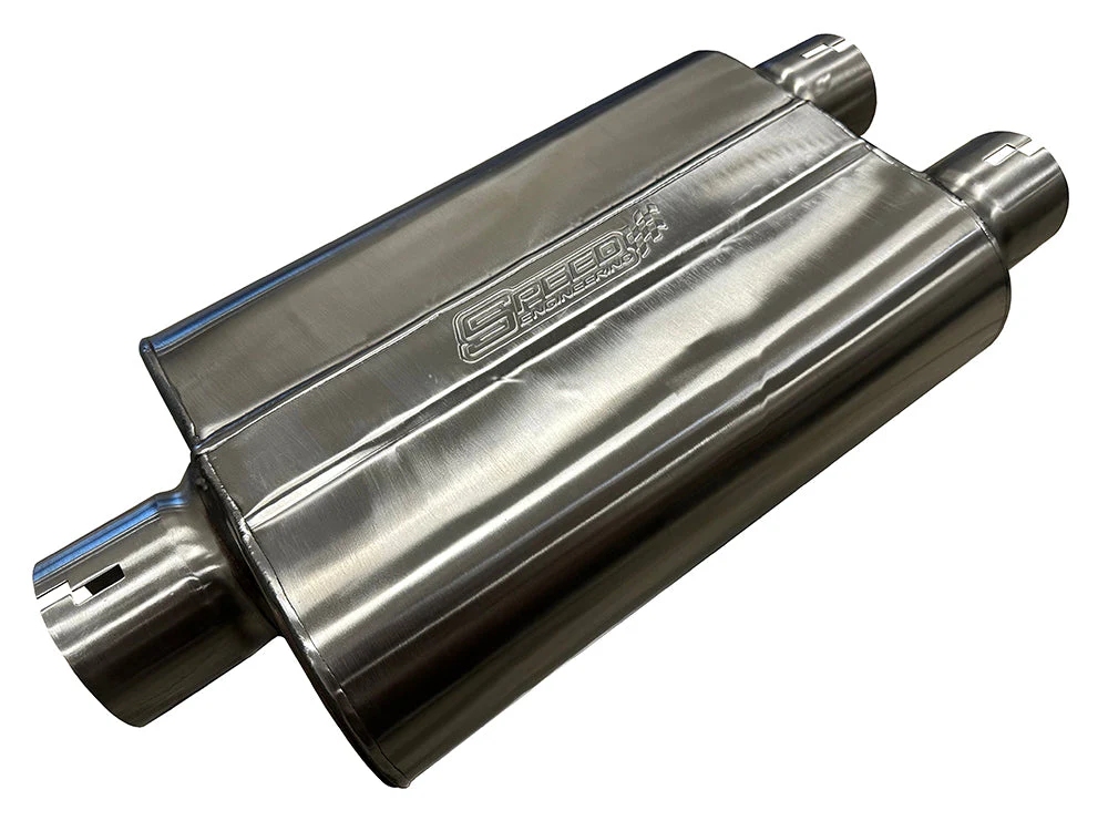 3" Inlet/2.5" Outlets "Chambered Series" Muffler (Center Inlet, Offset Outlets) 25-1099