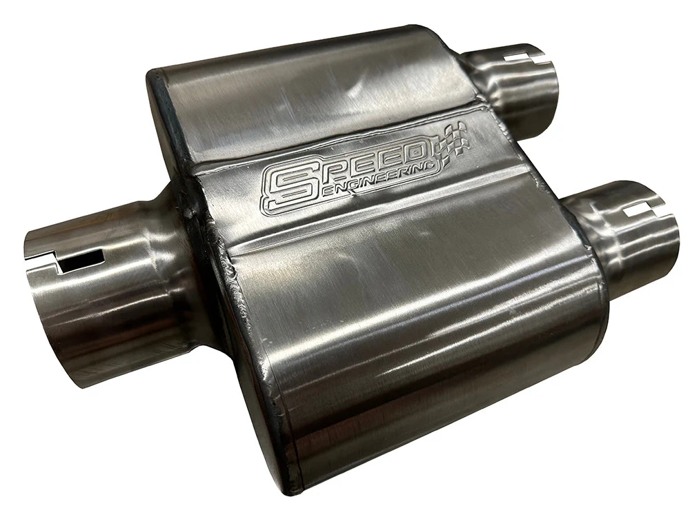 3" Inlet/2.5" Outlets "Race Series" Muffler (Center Inlet, Dual Offset Outlets) 25-1106