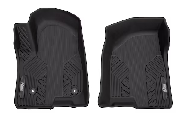First-Row Premium All-Weather Floor Liners in Jet Black with Bison Logo 85545011