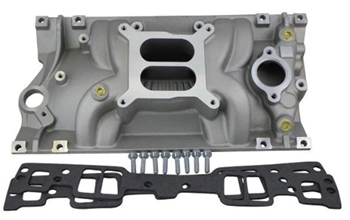 SBC Intake Manifold Kit, Dual Plane, Aluminum, Vortec BPP302VINT