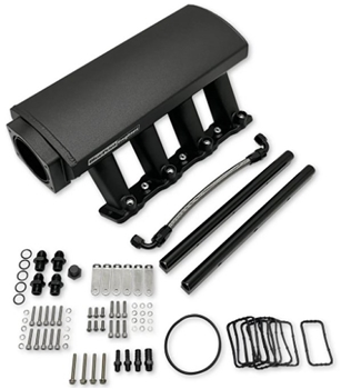 GM LS Intake Manifold BPE Logo, LS3 / L92, Aluminum Black BPP822112