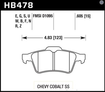 Hawk Performance Brake Rear Pads HB478B.605